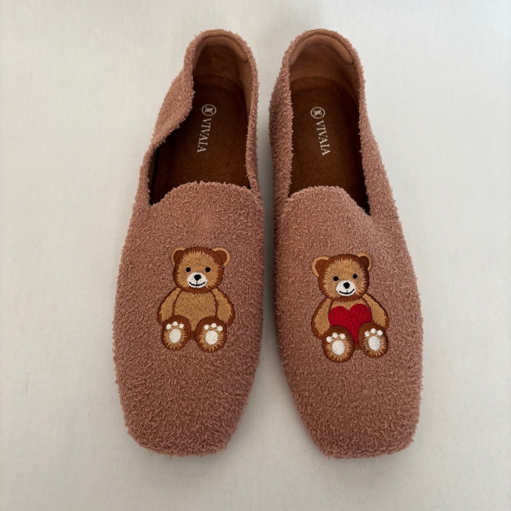 Vivaia womens tan mink knit Samantha Square-Toe Terry Knit Loafers size 43 US 11 - Picture 3 of 11